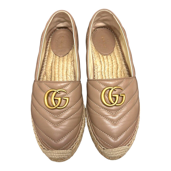 Gucci Nappa Charlotte Matelasse GG Marmont Espadrilles EU 38.5 Porcelain Rose - Picture 4 of 8